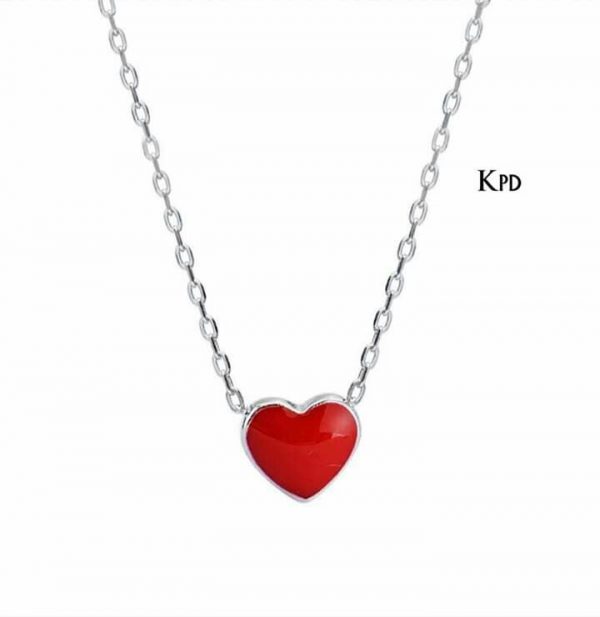 Dây bạc tim đỏ cho nàng thích sự đơn giản, trang sức tại ATuoi Shop