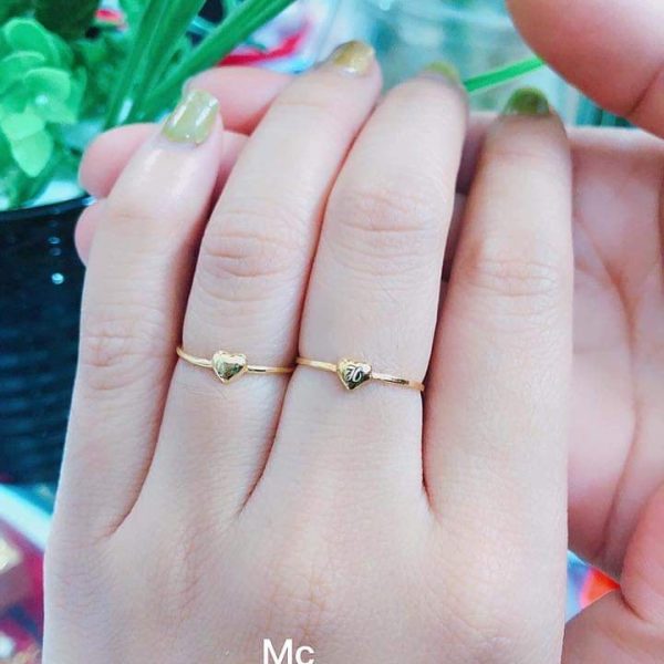 nhẫn tim vàng bản nhỏ